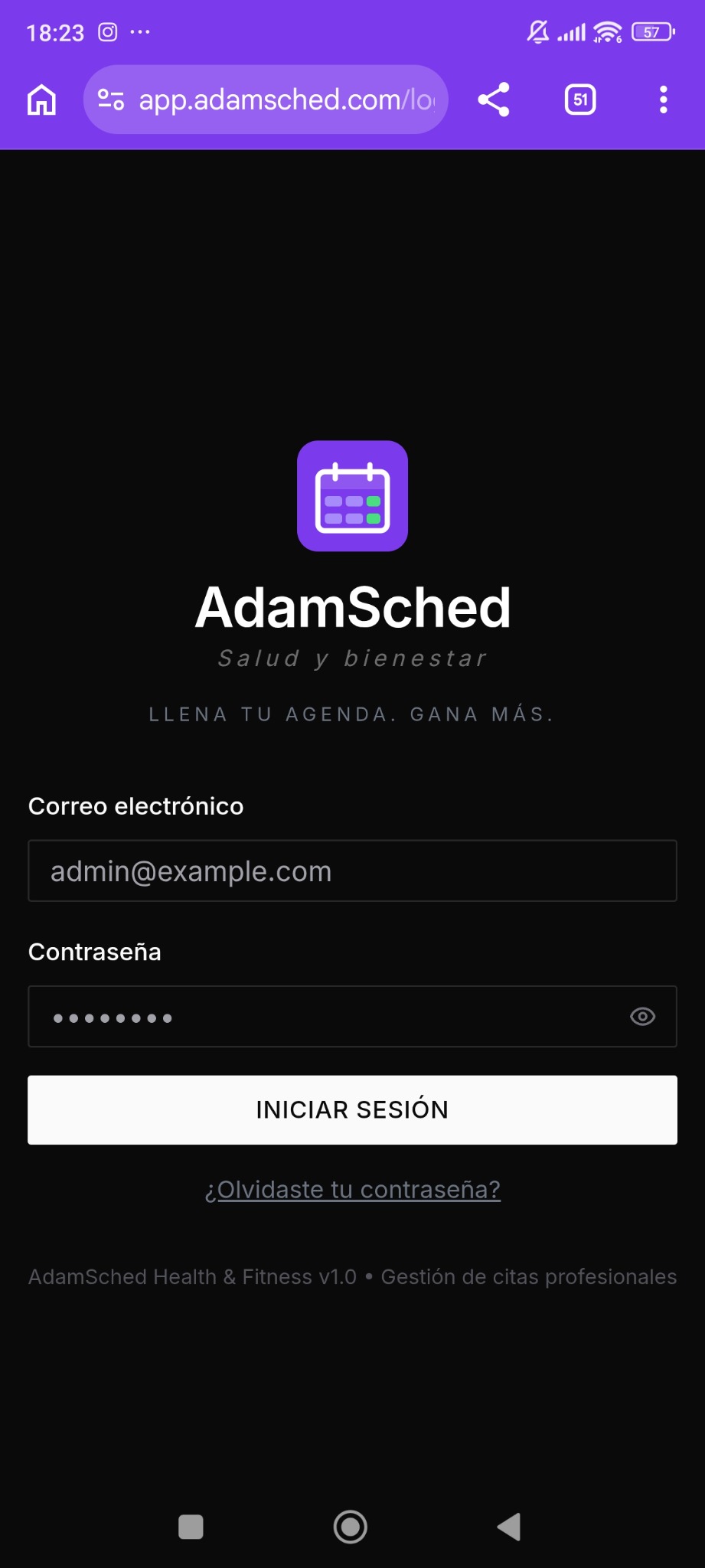 Correo de acceso a BodyQuick / AdamSched